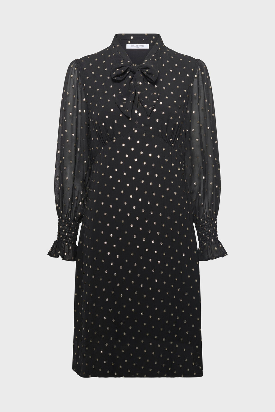 robe en mousseline à col lavallière - laure