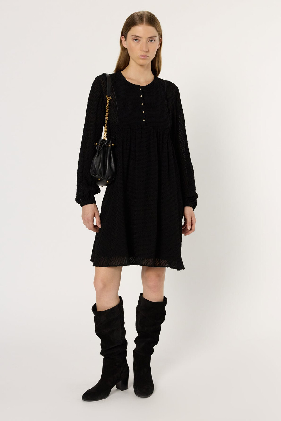 robe droite en jacquard à carreaux - laetitia