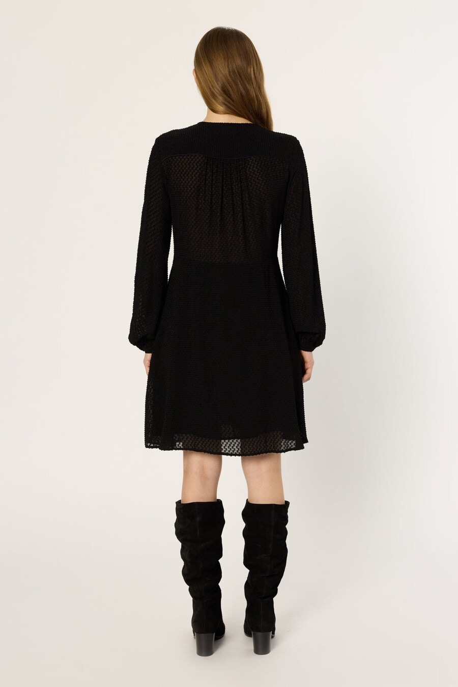 robe droite en jacquard à carreaux - laetitia