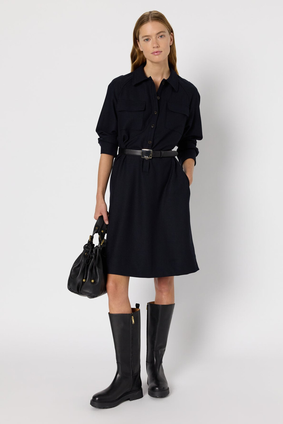 robe courte à col chemise - lea