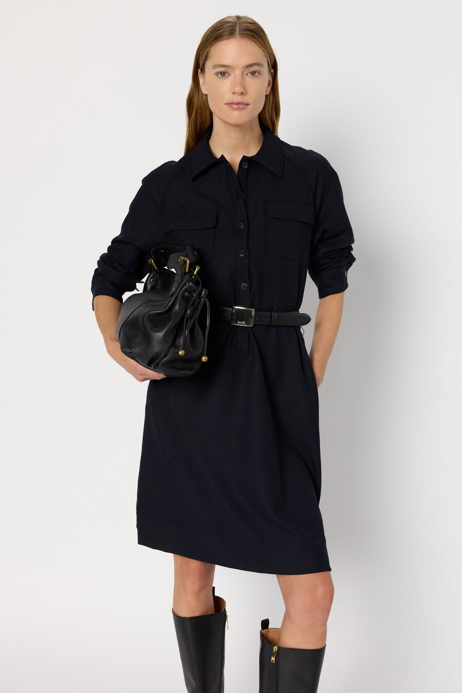 robe courte à col chemise - lea