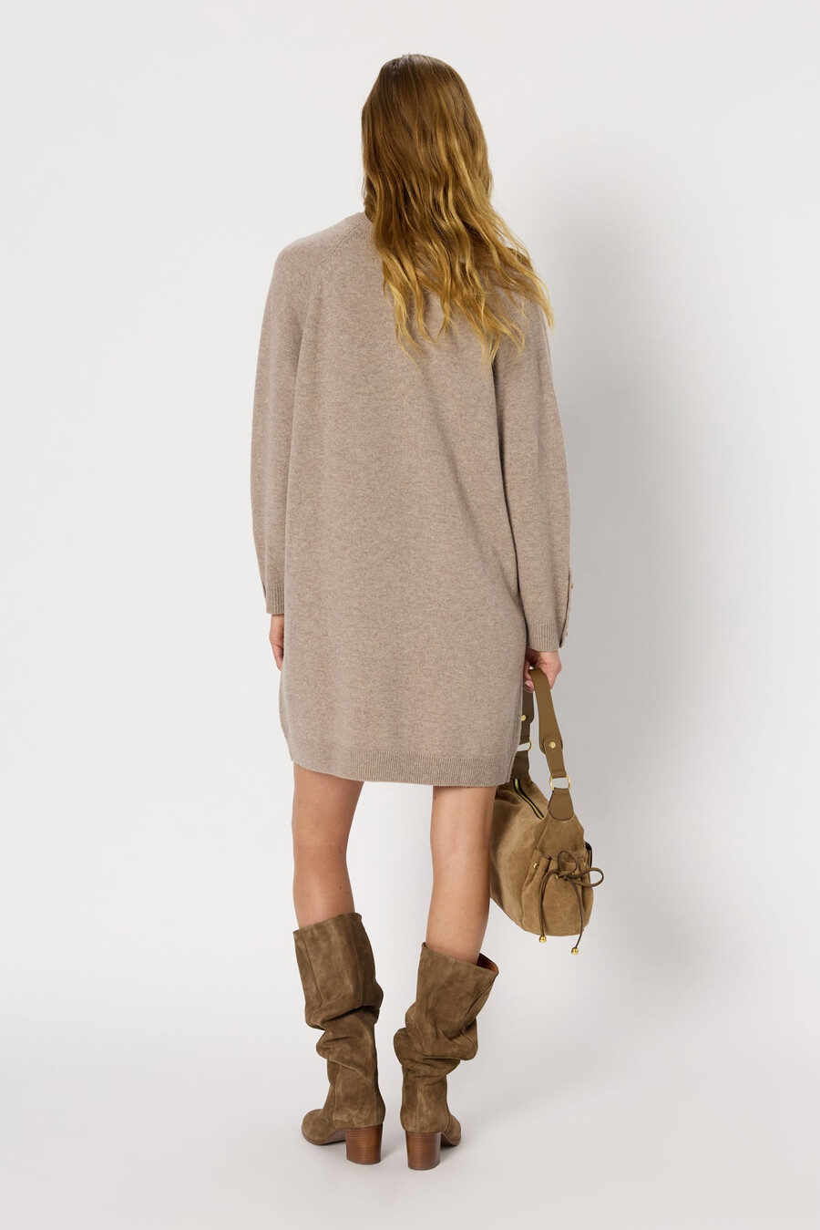 robe courte droite en laine - loma