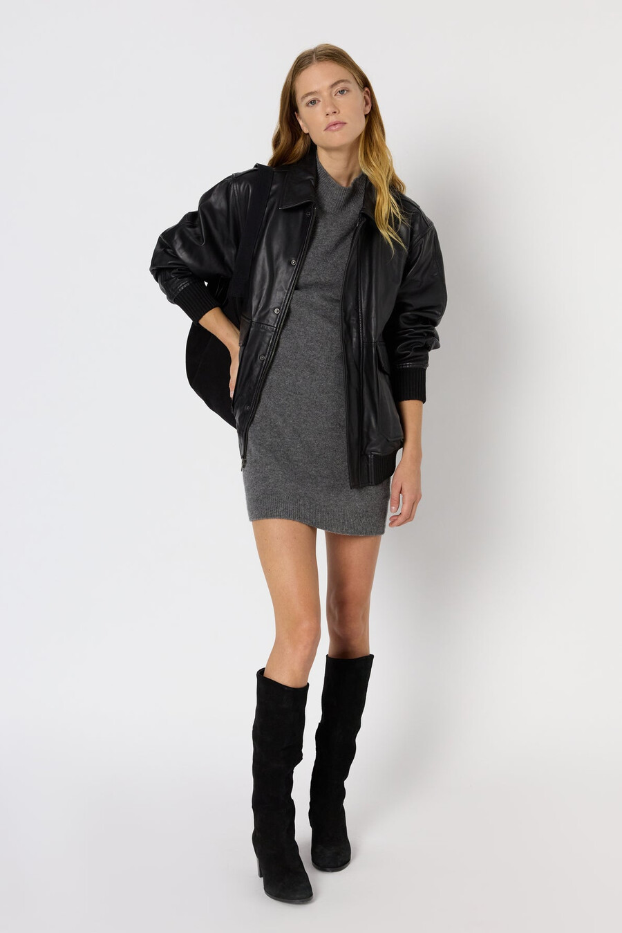 robe courte en laine et cachemire - lysan