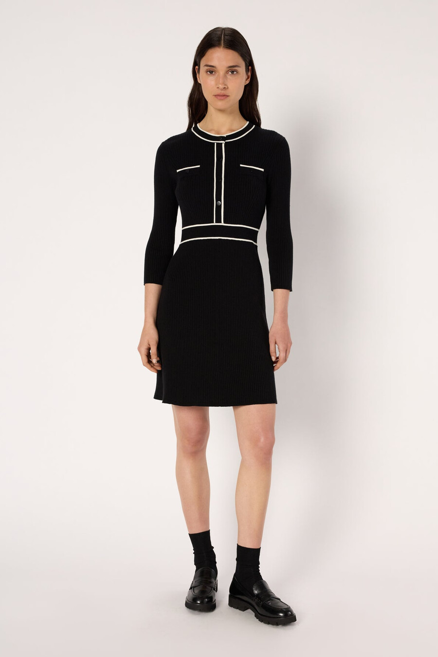 robe courte en maille bicolore - lani