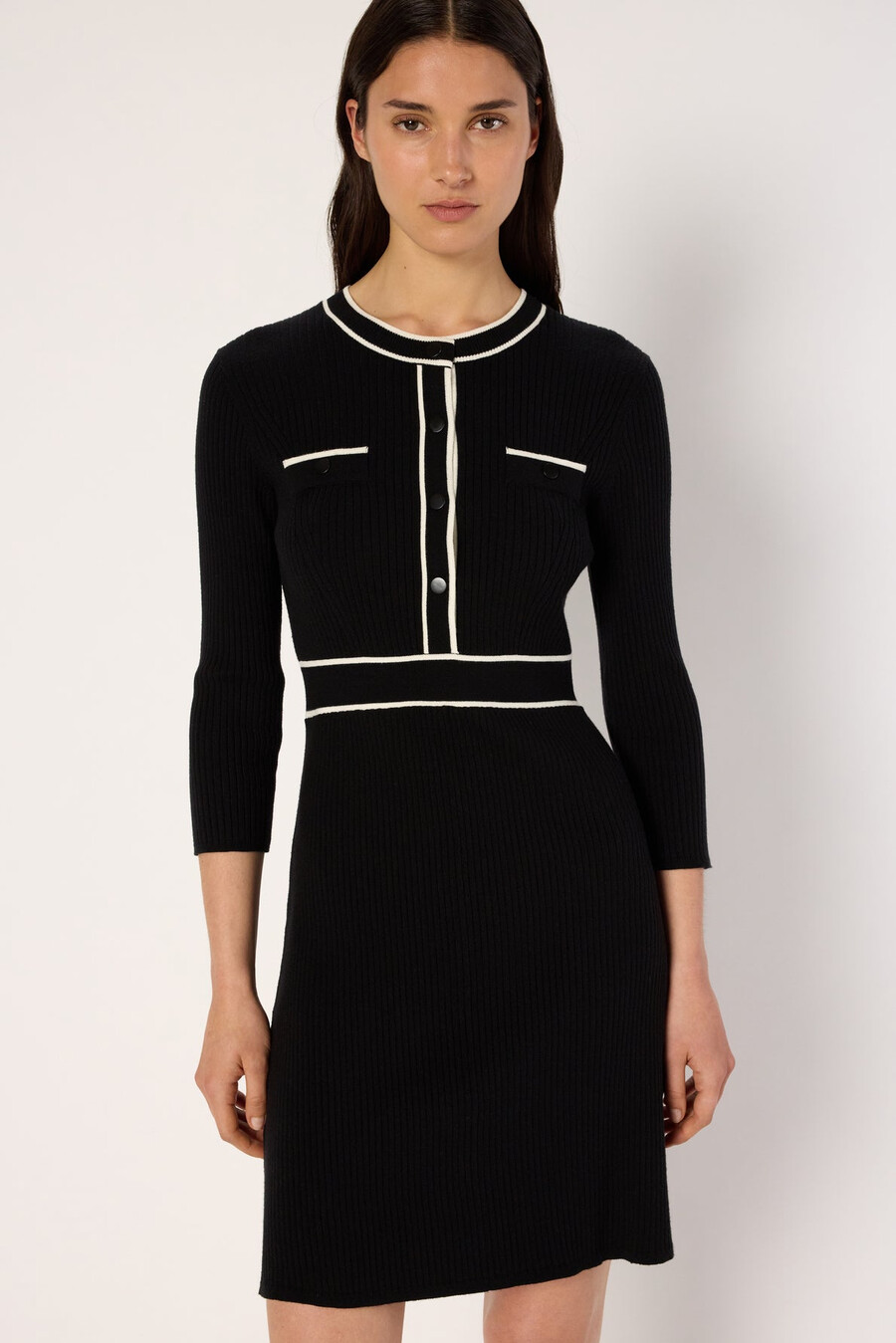 robe courte en maille bicolore - lani