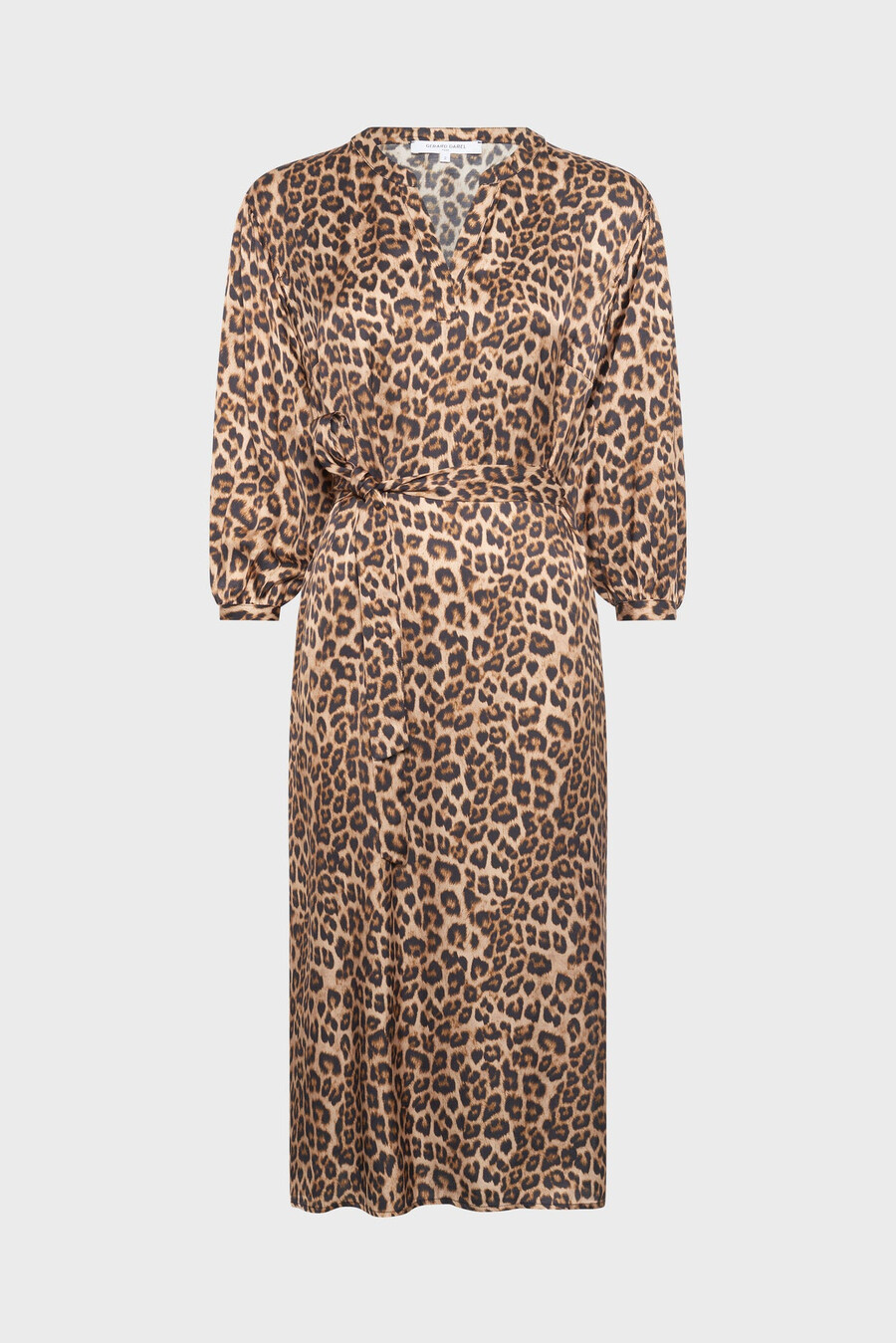 robe midi en satin à motif léopard - liloux