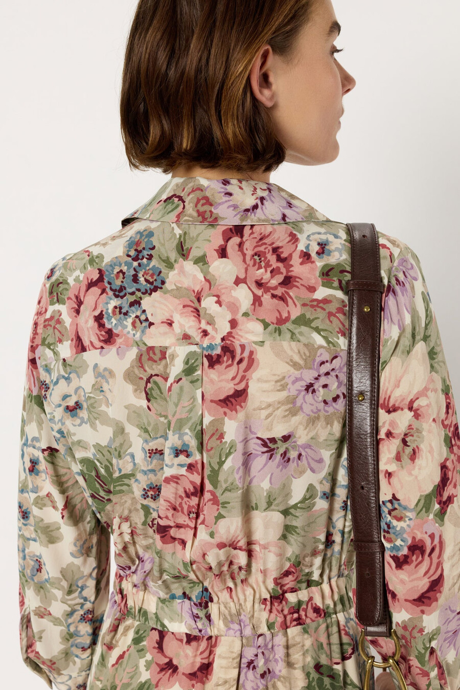 robe chemise longue à fleurs - lian