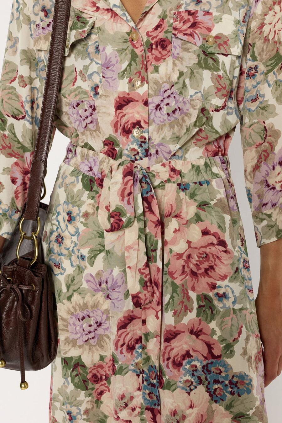 robe chemise longue à fleurs - lian