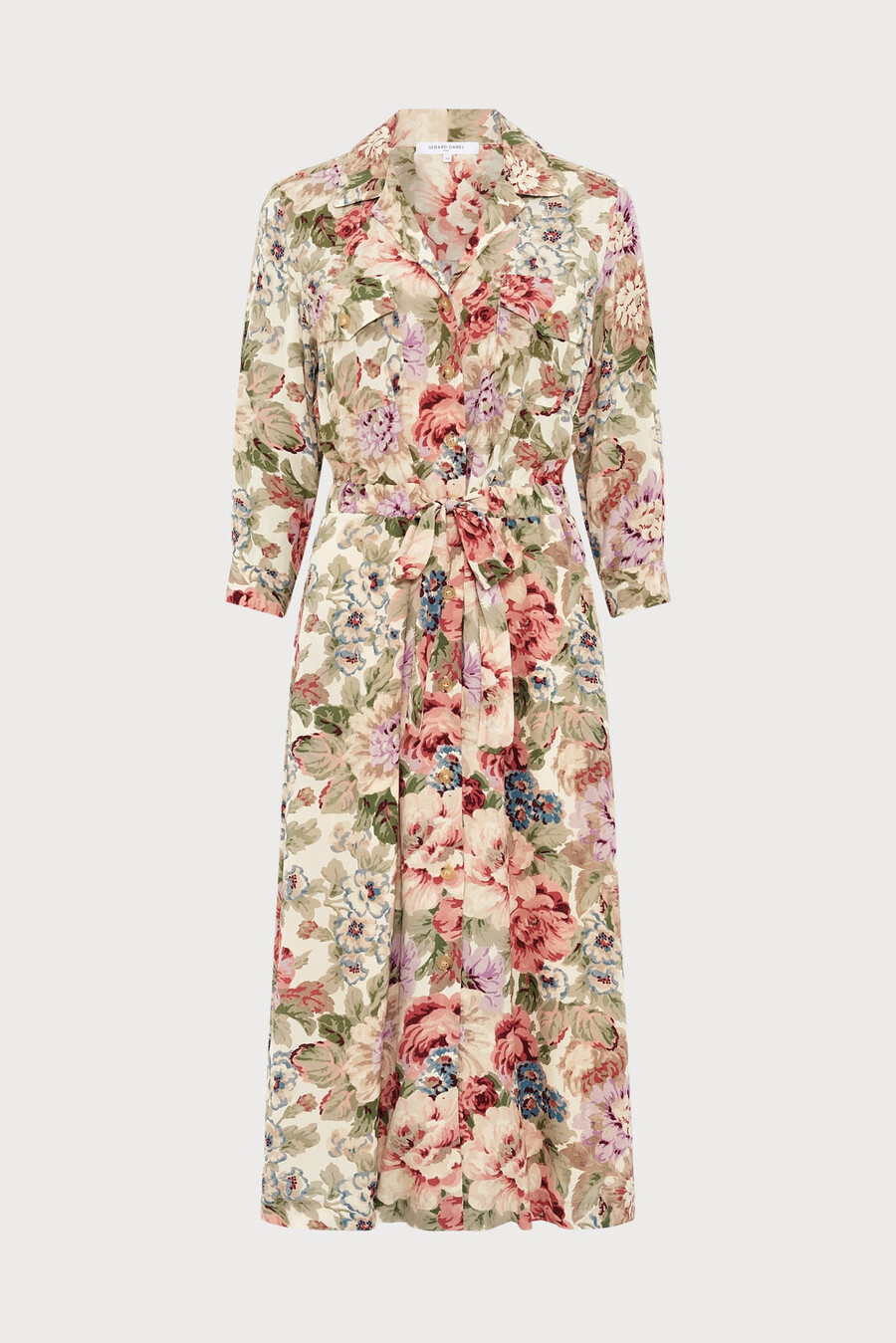 robe chemise longue à fleurs - lian