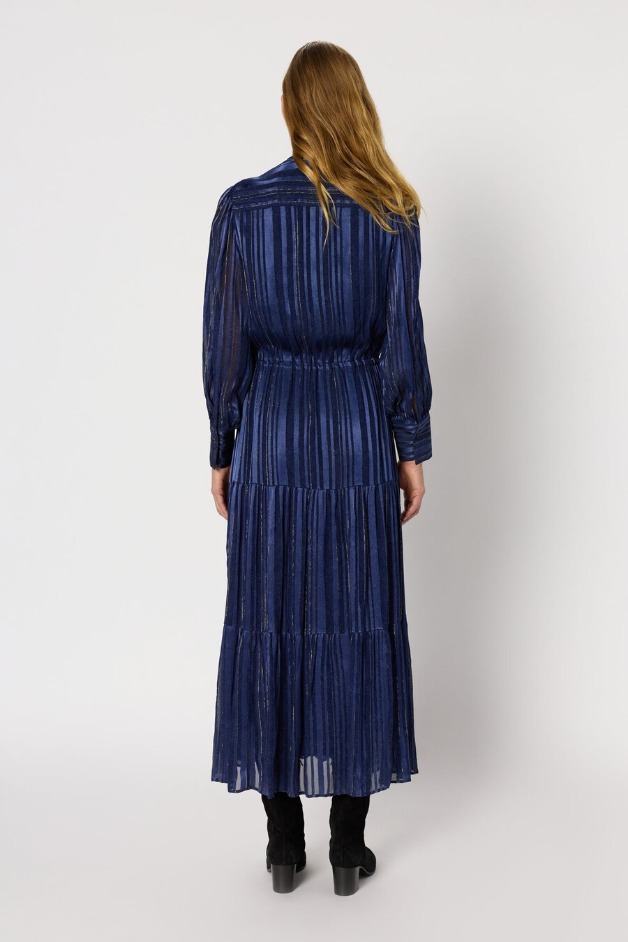 robe longue en satin avec lurex - lydie