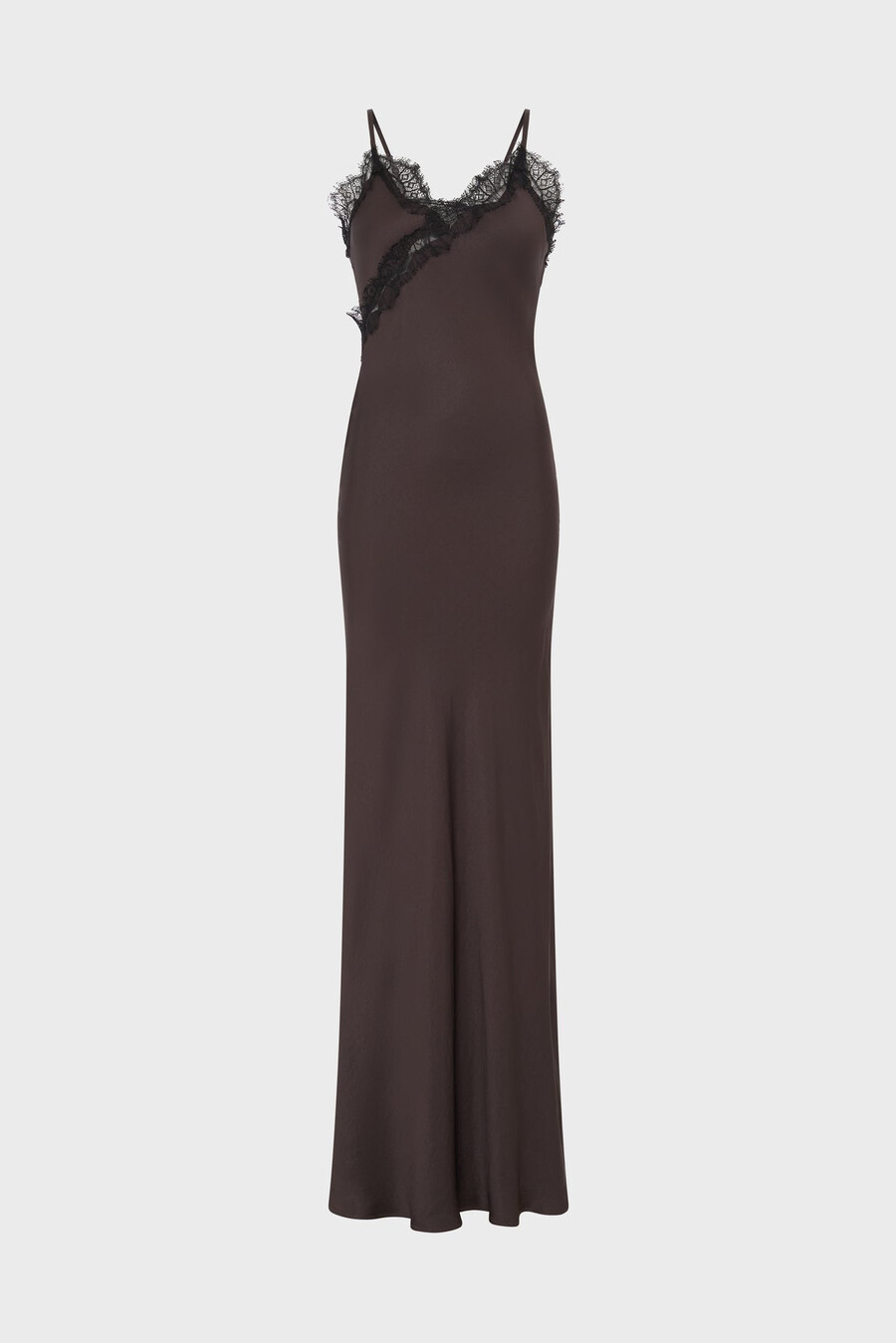 robe longue à fines bretelles et dentelle - lou