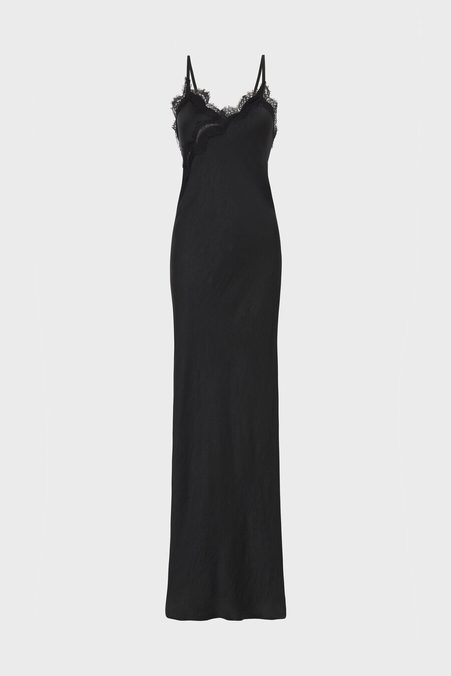 robe longue à fines bretelles et dentelle - lou