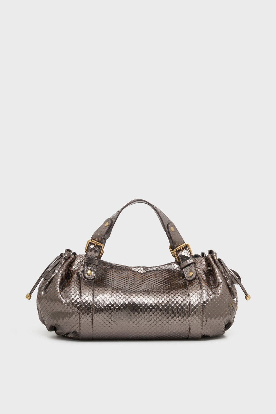 sac à main en cuir métallisé effet python - 24h