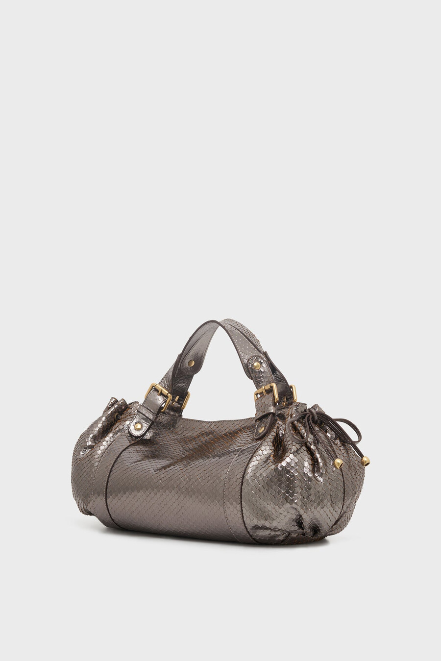 sac à main en cuir métallisé effet python - 24h