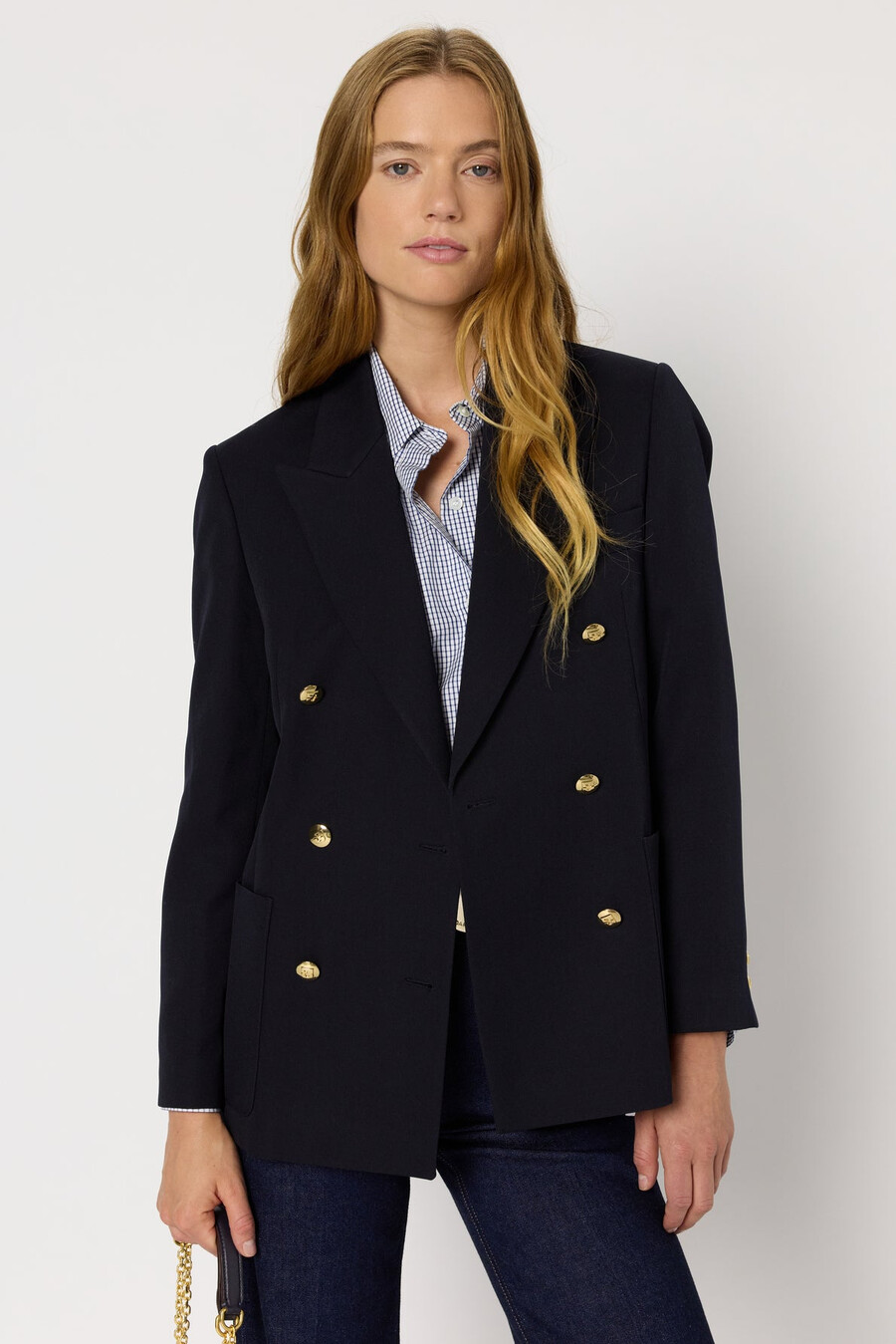 blazer croisé à boutons dorés - romilda