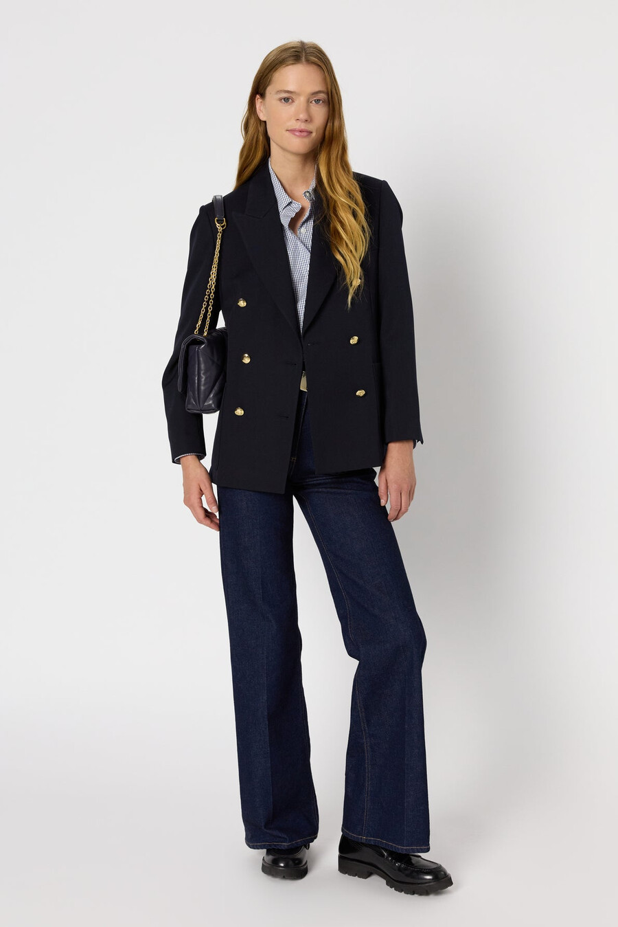 blazer croisé à boutons dorés - romilda