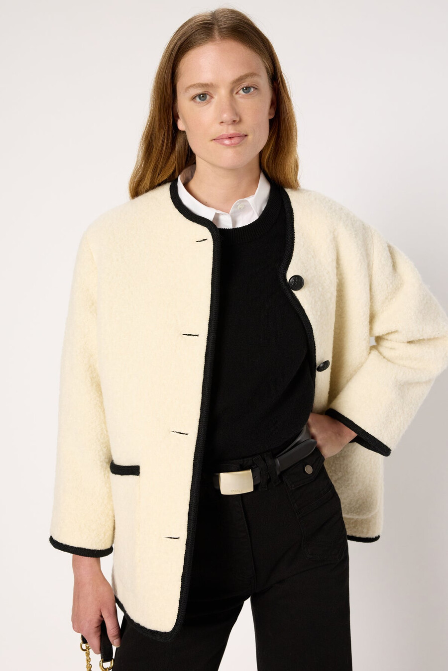 manteau en laine bicolore - mireille