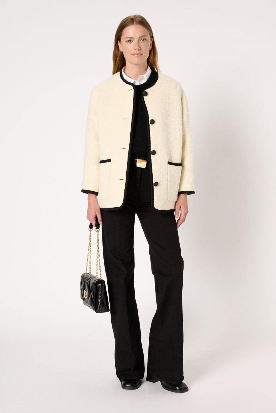 manteau en laine bicolore - mireille