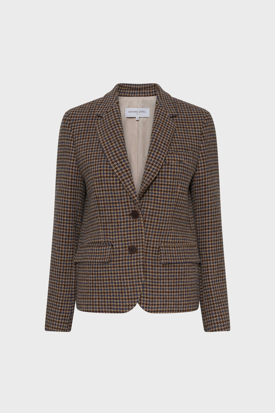 blazer en laine à motif pied-de-poule - nathane