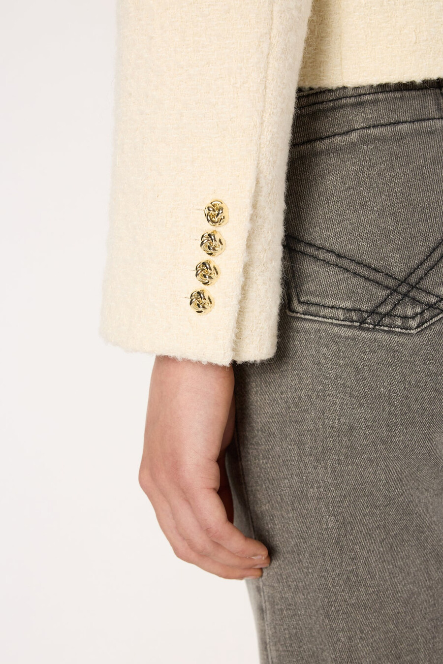veste courte en tweed uni - norine