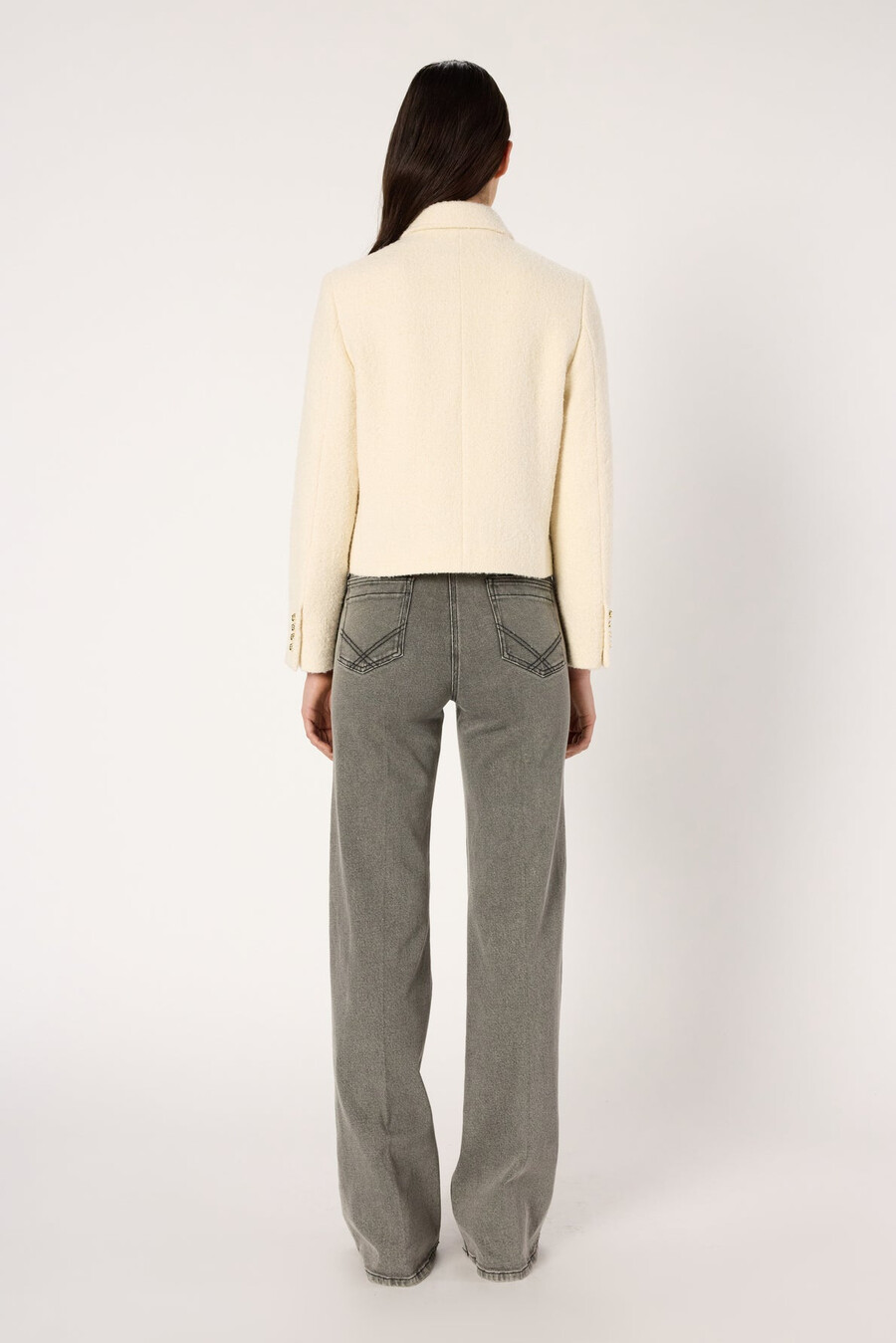 veste courte en tweed uni - norine