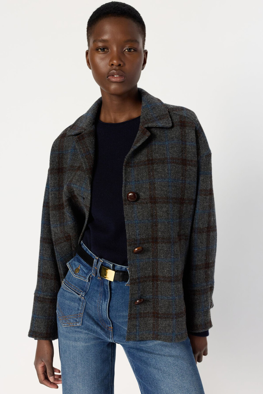 veste en laine à carreaux - nell