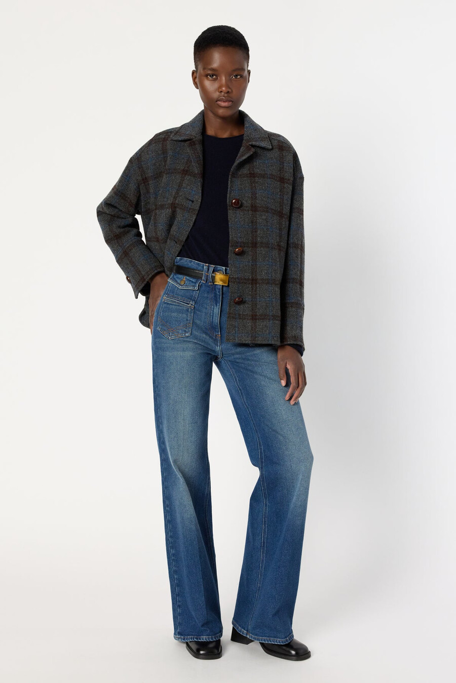 veste en laine à carreaux - nell