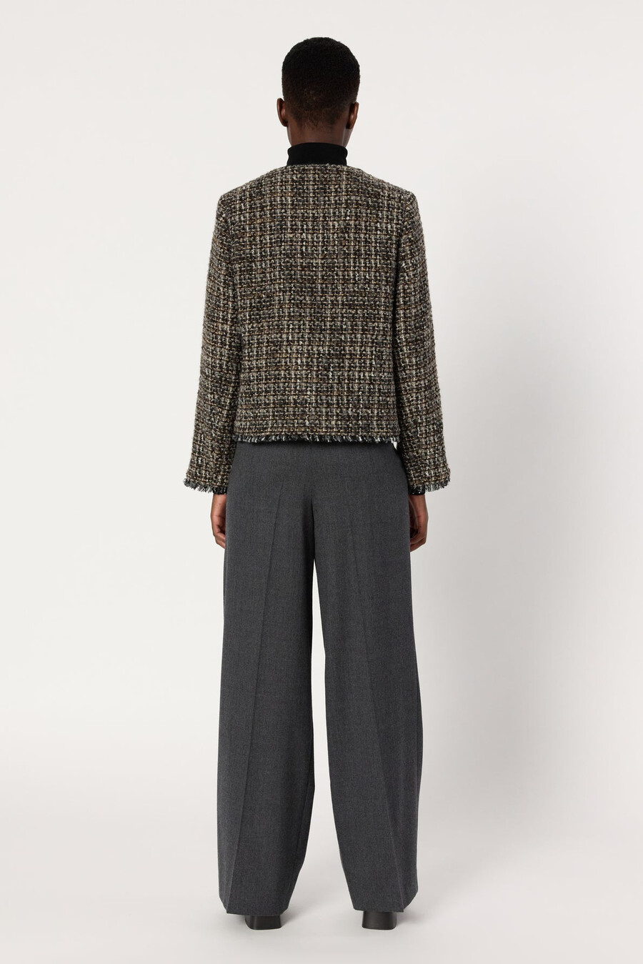 veste en tweed sans col - nour