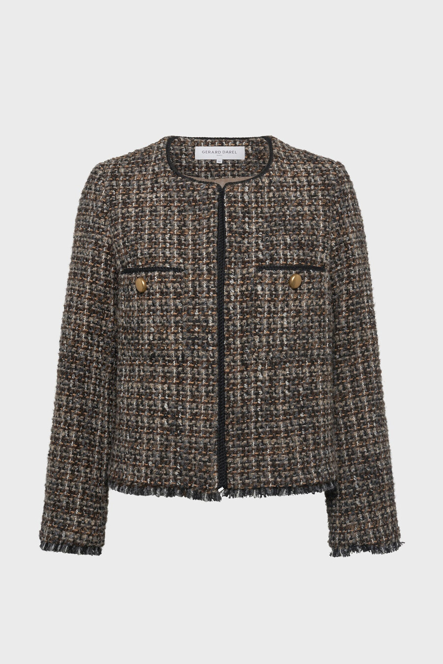 veste en tweed sans col - nour