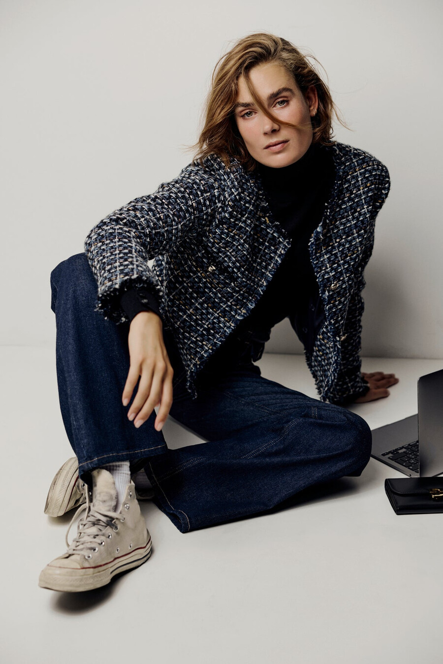 veste en tweed avec lurex - naya