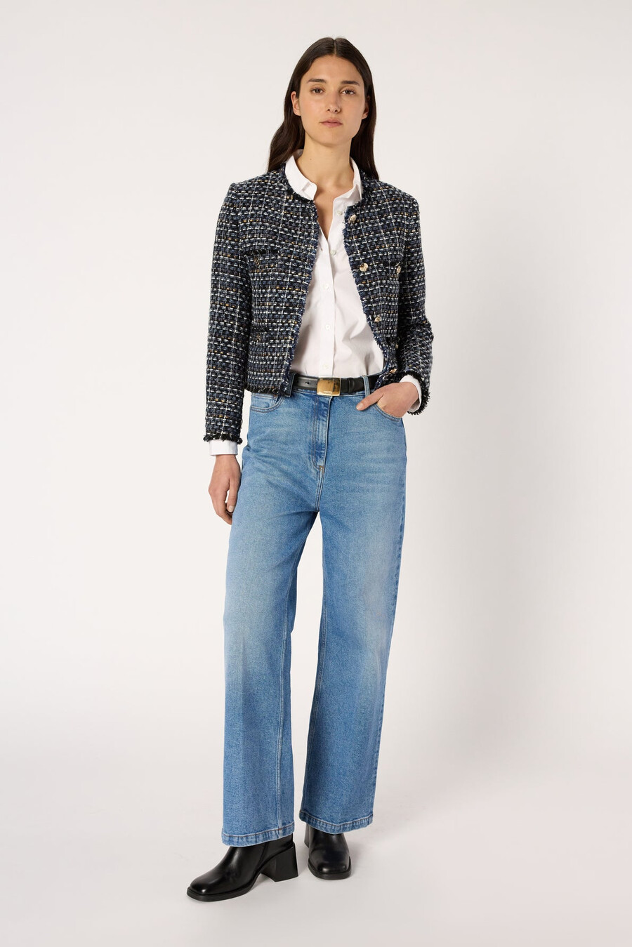 veste en tweed avec lurex - naya
