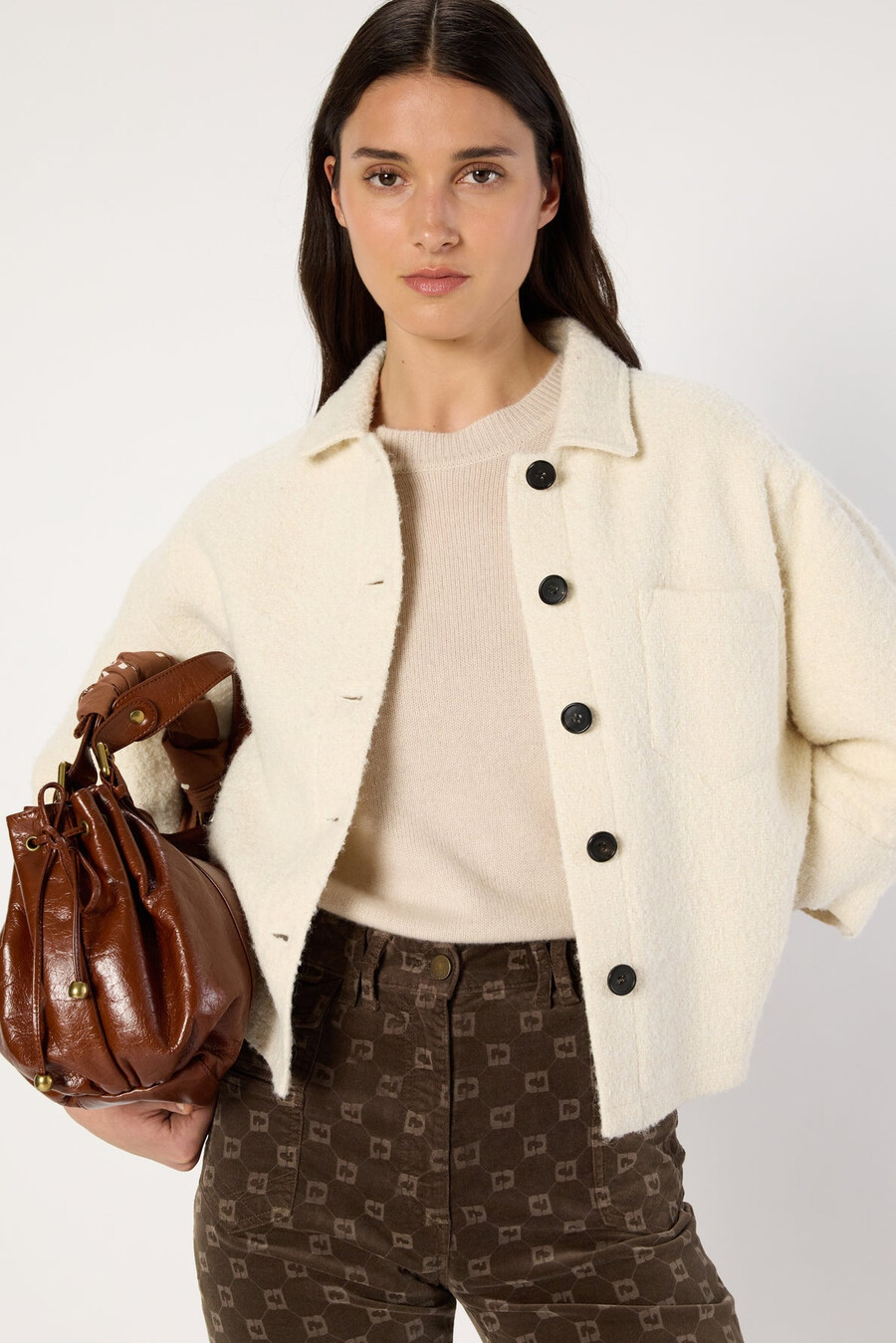 surchemise style tweed uni - ninon