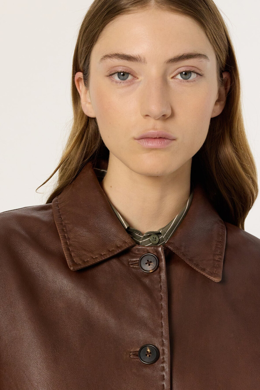 veste longue en cuir - madyson
