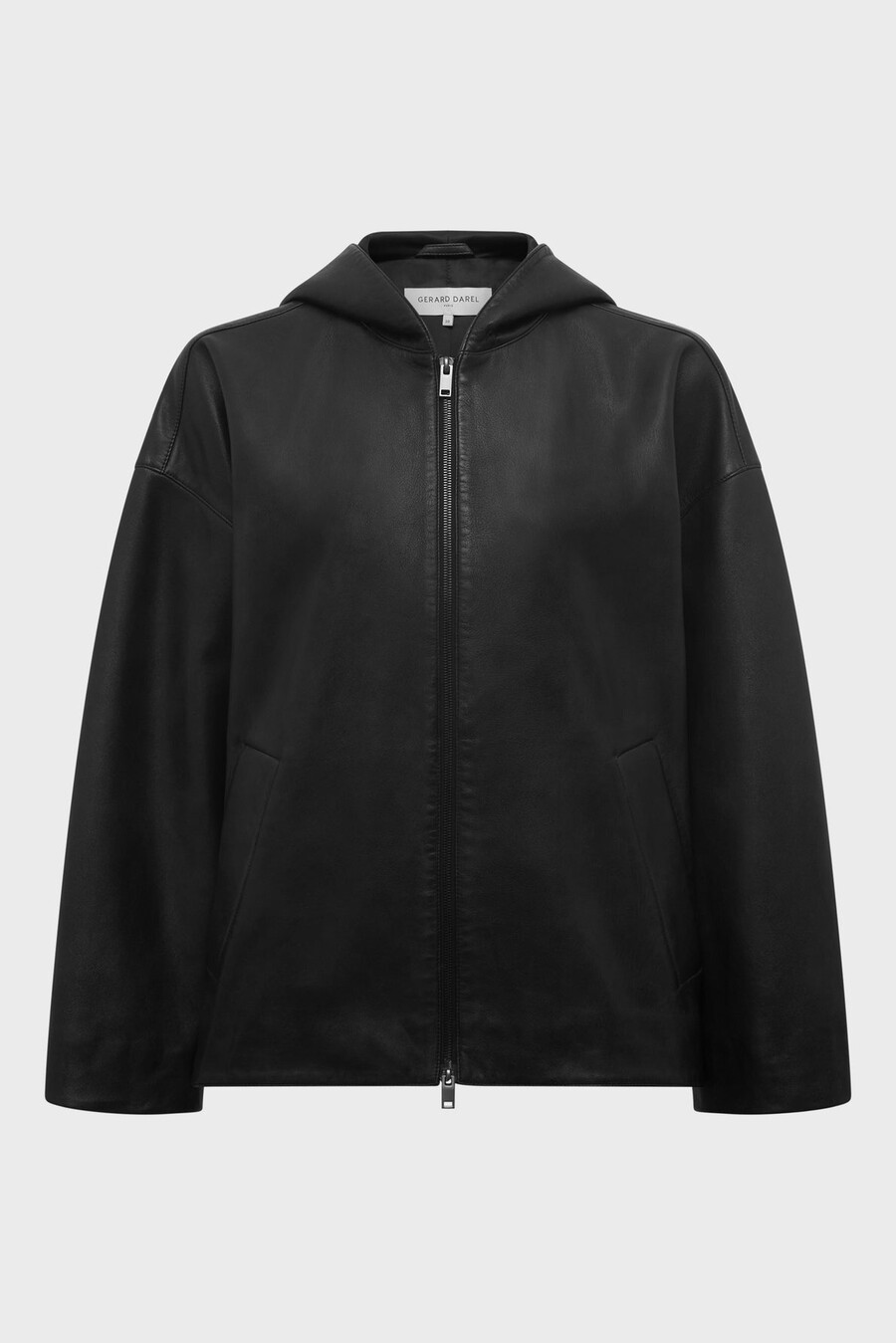veste en cuir à capuche oversize - nabila