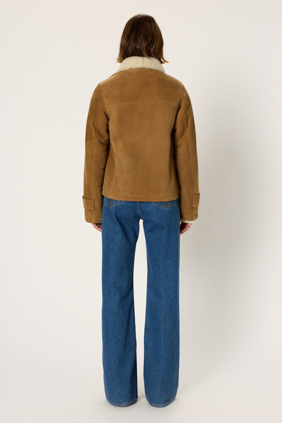 blouson aviateur en peau lainée - nathalie