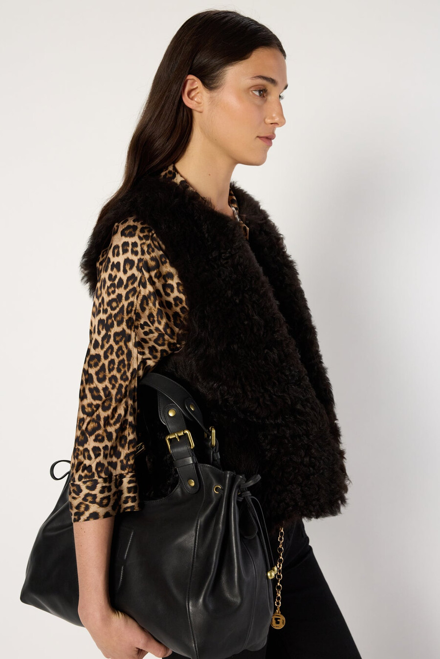 veste sans manches en peau lainée - maelle