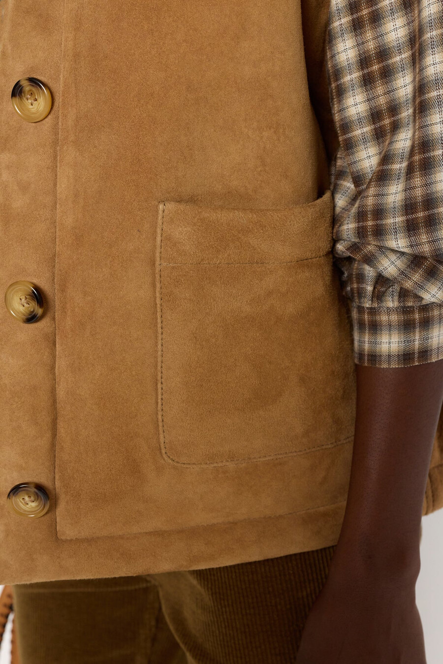 veste sans manches en peau lainée - melissa
