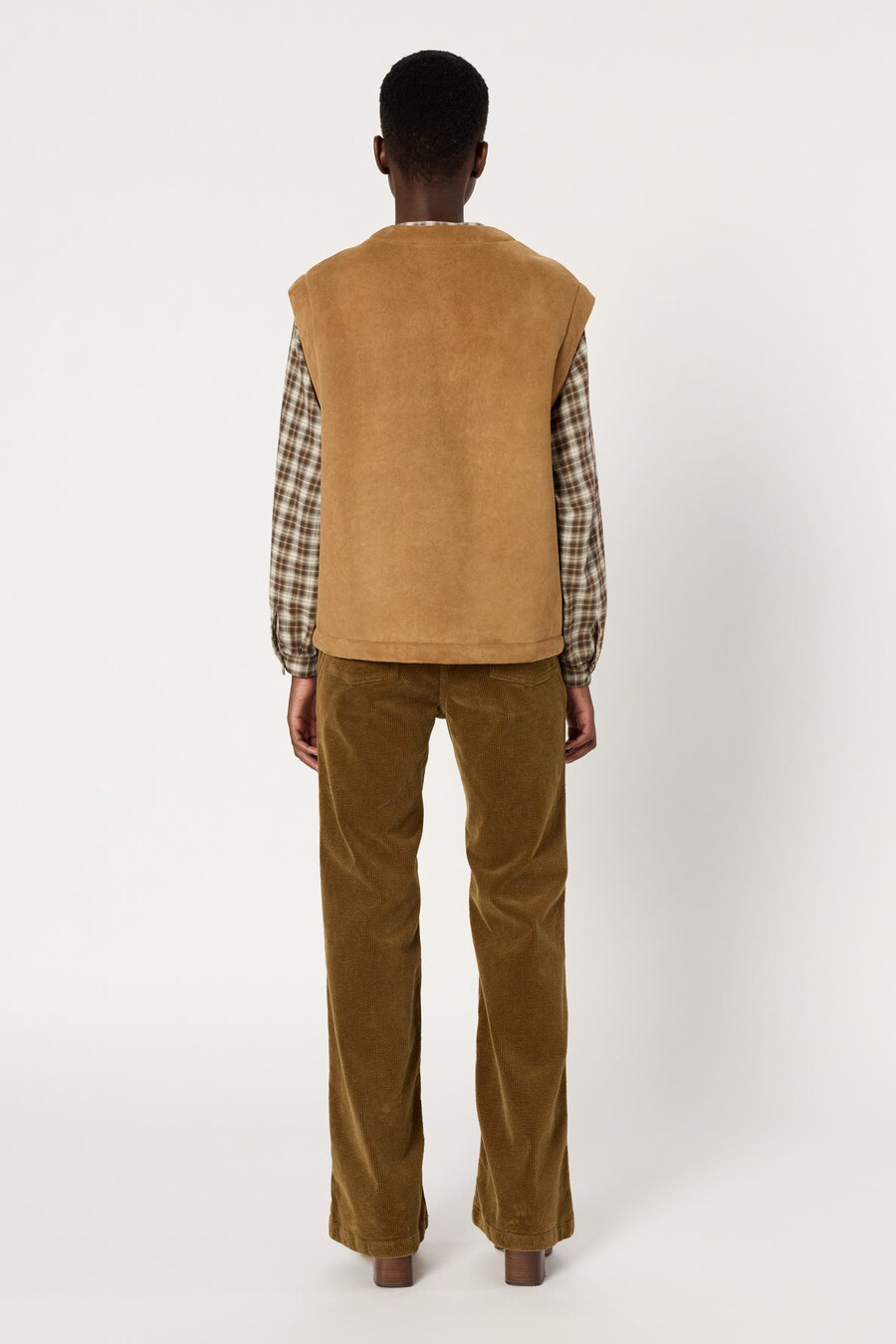 veste sans manches en peau lainée - melissa