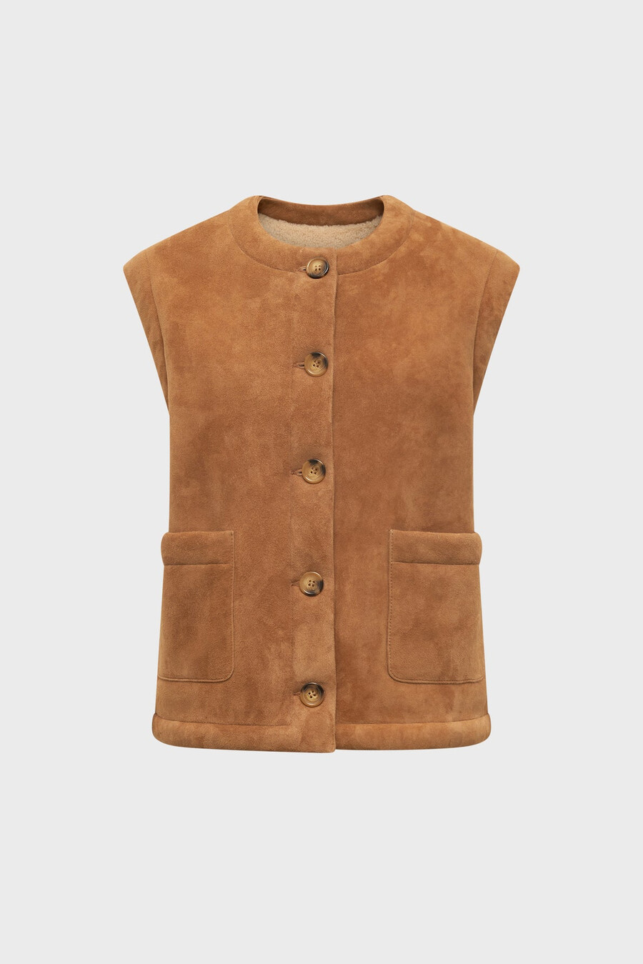 veste sans manches en peau lainée - melissa