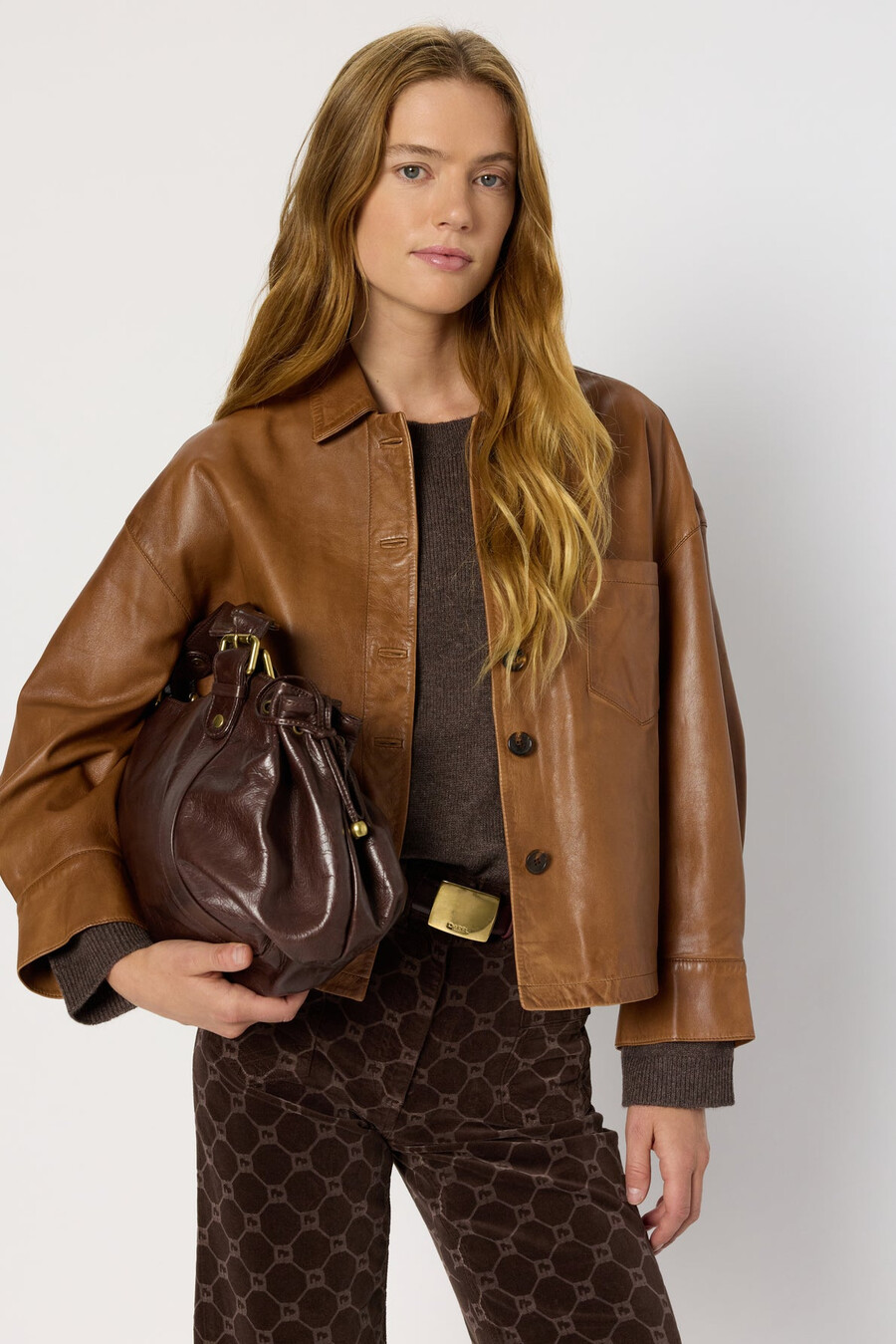 veste courte en cuir - jocya