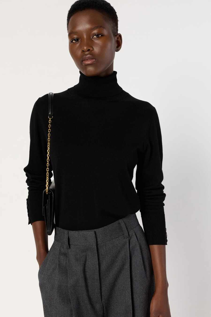 pull à col roulé en laine fine - eugenie