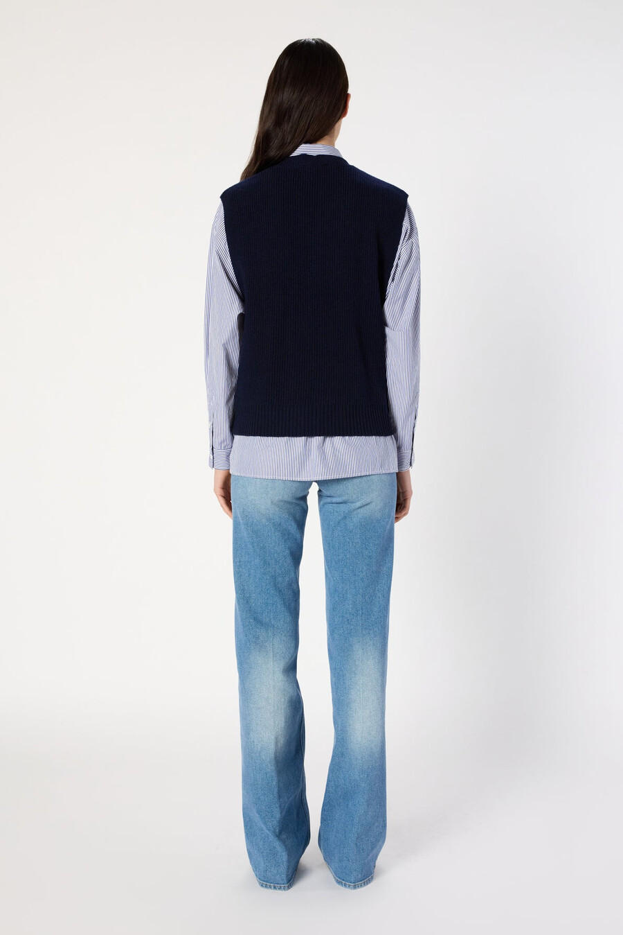 pull sans manches à col en v - evita