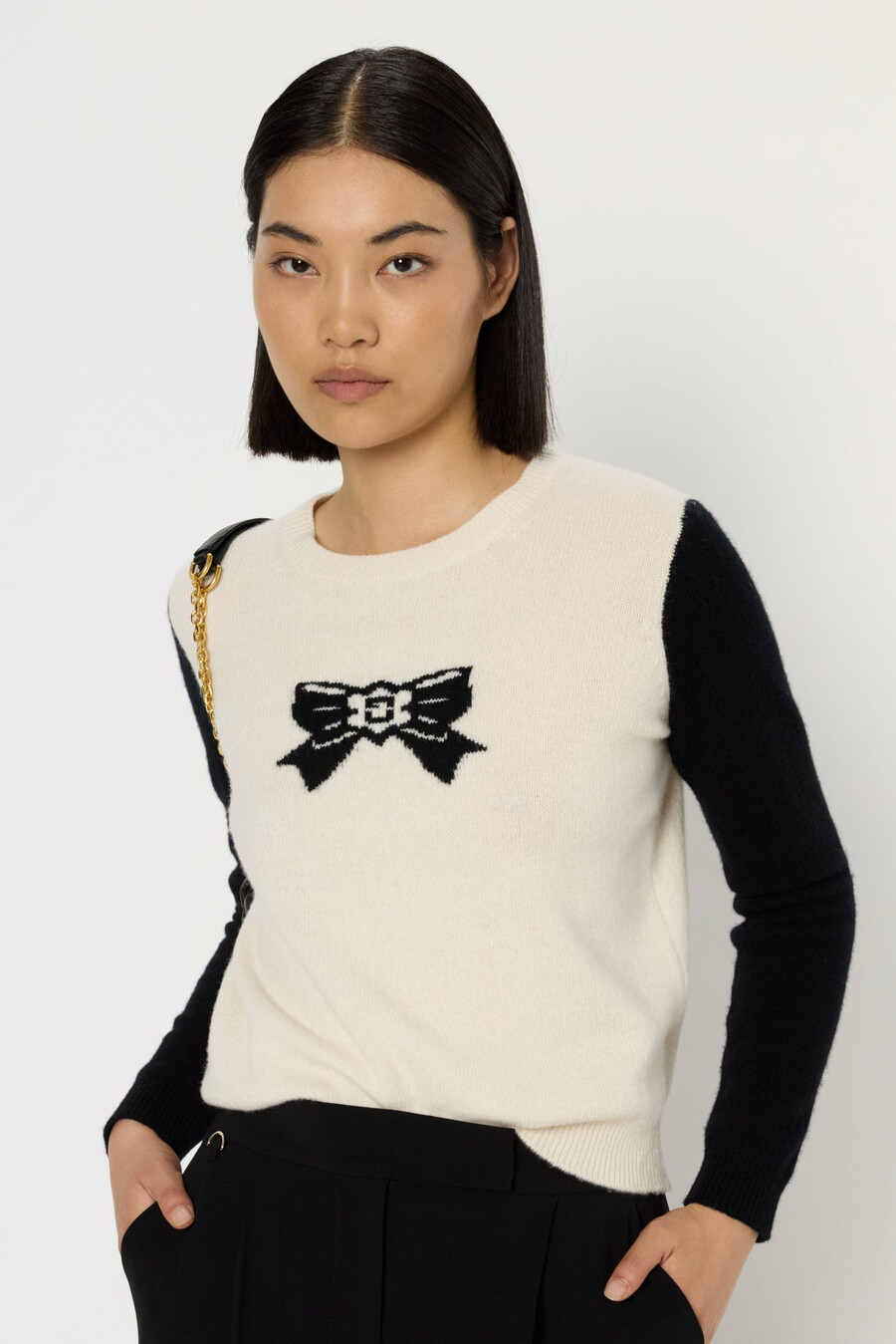 pull en laine avec nœud imprimé - eden
