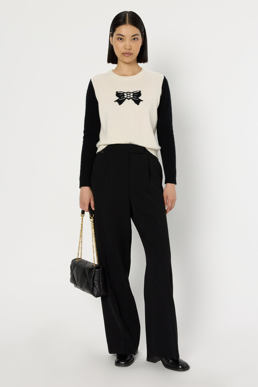 pull en laine avec nœud imprimé - eden