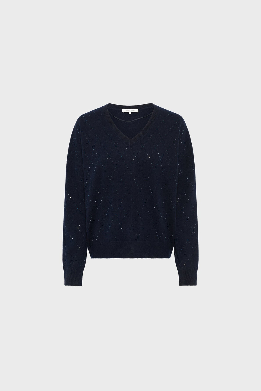 pull en laine à col v orné de strass - edwige