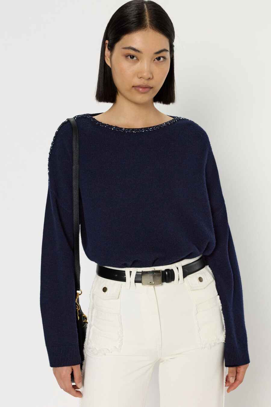 pull en laine ample orné de strass - esme