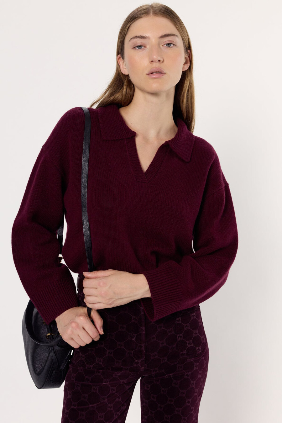 pull en laine à col polo - enora