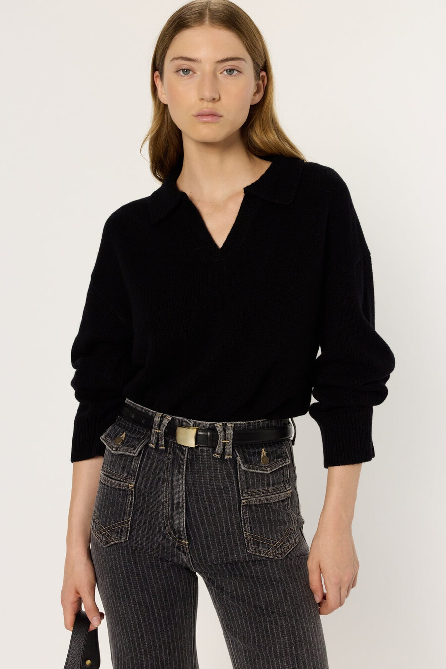 pull en laine à col polo - enora