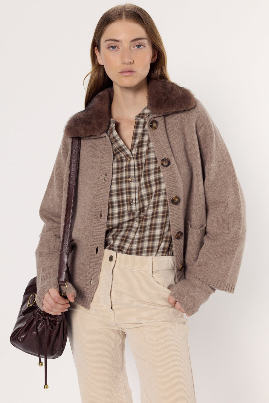 gilet en cachemire à col - elena