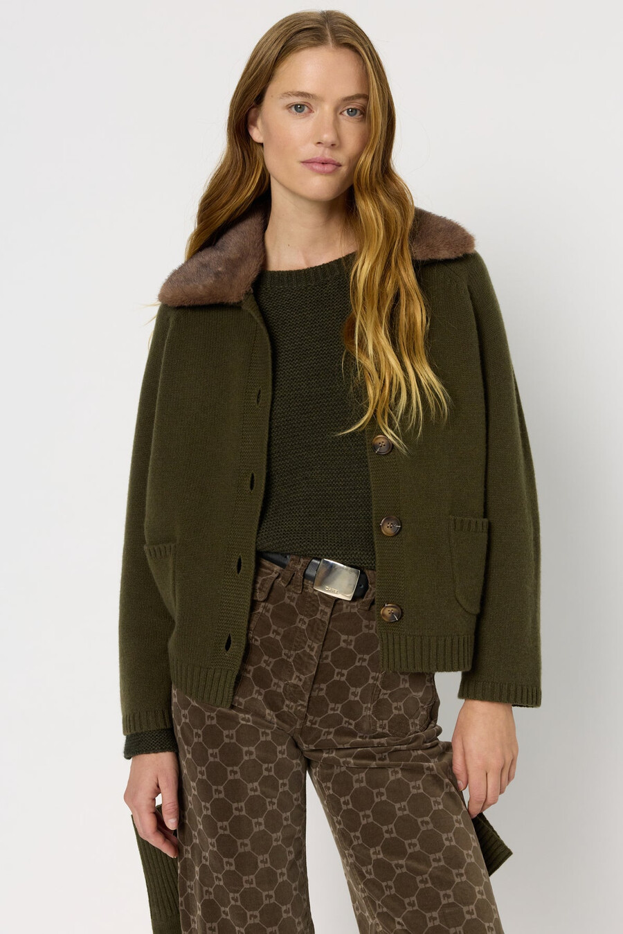 gilet en cachemire à col - elena